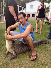 Squire riding the Alligator at Kleibert's